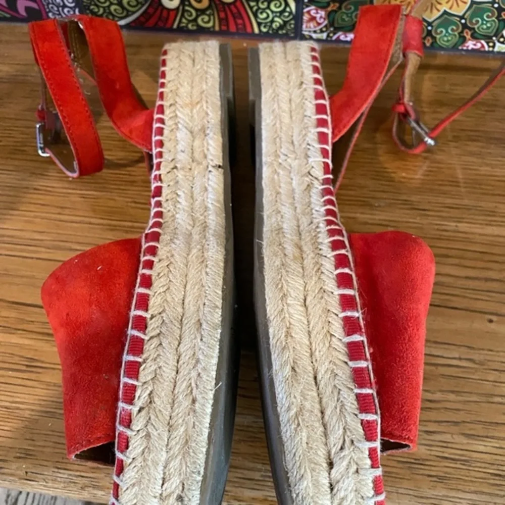 SARTO from NORDSTROM red espadrille platforms❣️EUC